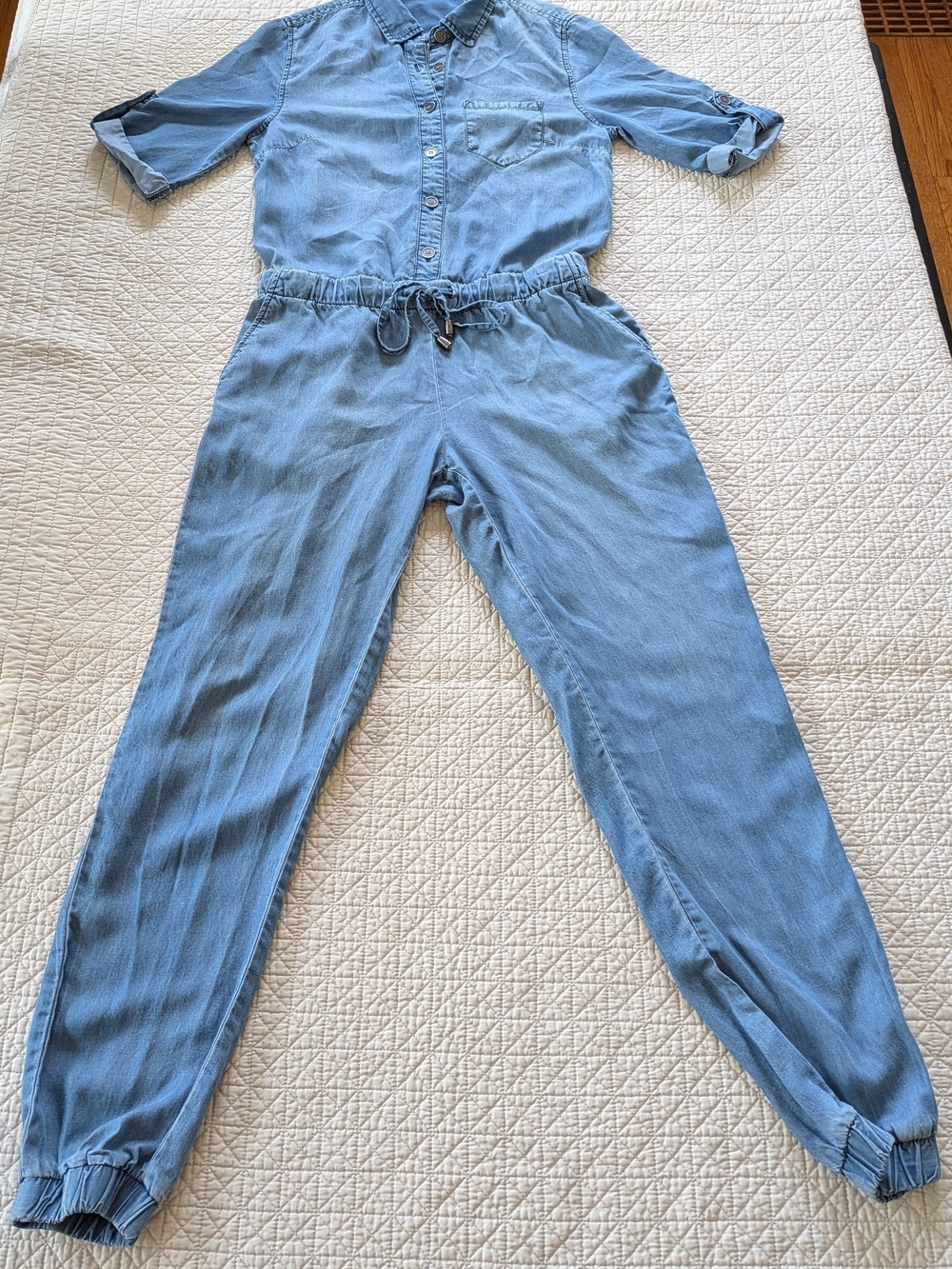 Velvet Heart Light Blue Chambray Jumpsuit